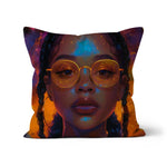 Solar Flare Radiant Soul  Beautiful Black Girl  Cushion - D'Sare