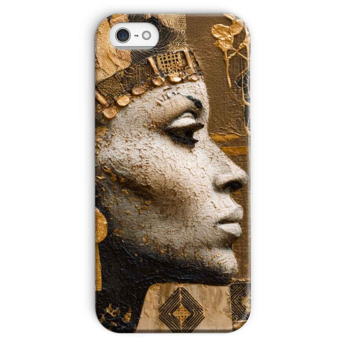 Afrocentric Golden Empress Snap On Phone Case Slim Fit Shatterproof