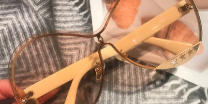 Gradual Color Runway Sunglasses Female Fashion Hollowed Out Five-Star Metal Trend Sunglasses