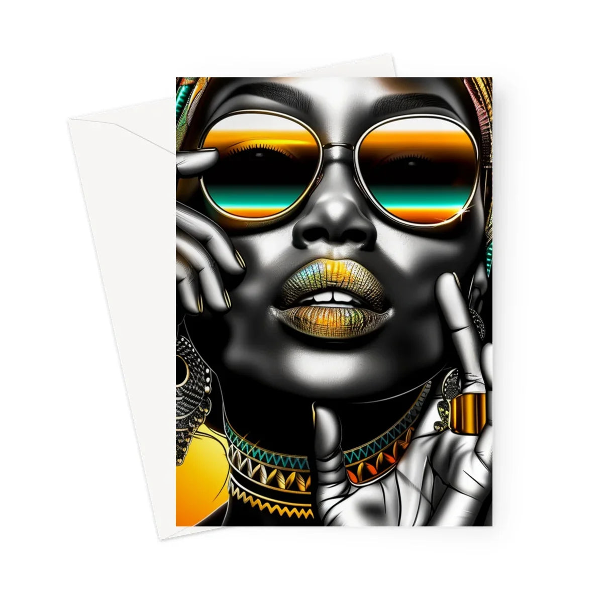 Vibrant Flow Girl Greeting Card - D'Sare
