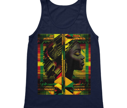 Abstract Red and Green Black Queen Fusion Softstyle Tank Top