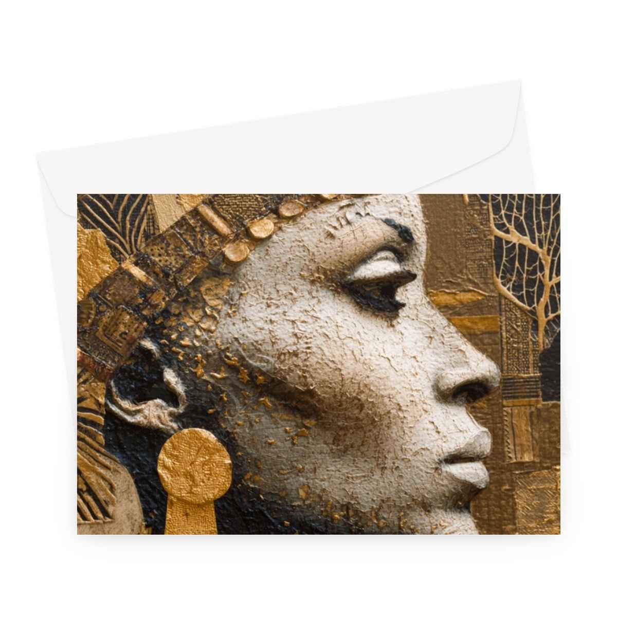Afrocentric Golden Empress Greeting Card 330GSM Fedrigoni