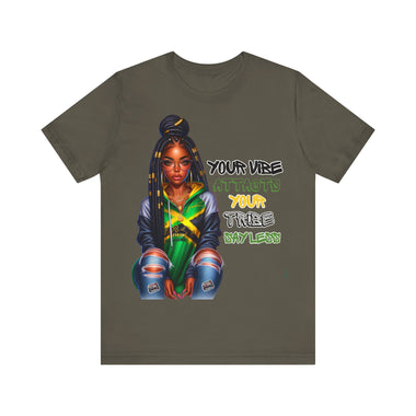 Jamaica Your Vibe Tribe T-Shirt  - Urban Streetwear with Inspirational Quote, Trendy Fashion Statement Sweatshirt, Chic Casual Wear Unisex Jersey Short Sleeve Tee - D'Sare