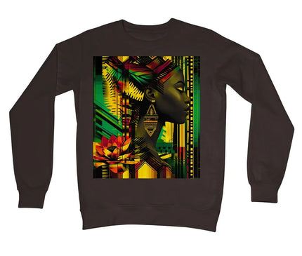 African Print Empress  Crew Neck Sweatshirt - D'Sare