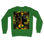 Abstract Red and Green Black Queen Fusion Crew Neck Sweatshirt