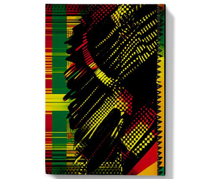 Abstract Red and Green Black Queen Fusion Hardback Journal