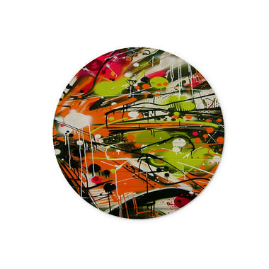 Neon Splatter Symphony: Urban Graffiti Art Glass Chopping Board - D'Sare