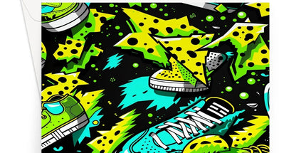 Electric Kicks Art: Urban Pop Art Explosion, Graffiti Greeting Card by Prodigi