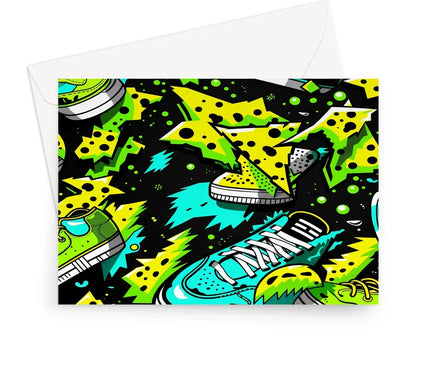 Electric Kicks Art: Urban Pop Art  Explosion, Graffiti  Greeting Card - D'Sare