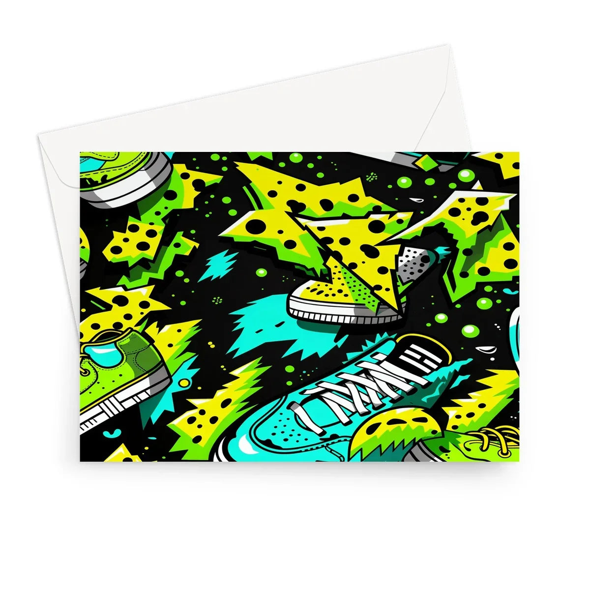 Electric Kicks Art: Urban Pop Art  Explosion, Graffiti  Greeting Card - D'Sare