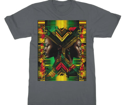 African Print Red Green Yellow Twin Energy  Softstyle T-Shirt - D'Sare