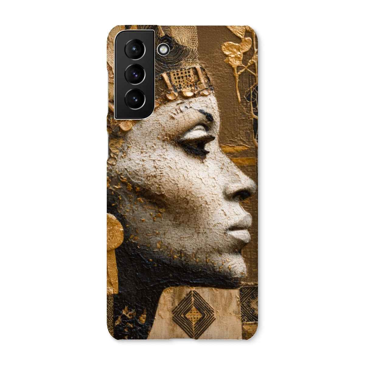 Afrocentric Golden Empress Snap On Phone Case Slim Fit Shatterproof