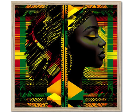 Abstract Red and Green Black Queen Fusion Framed Print