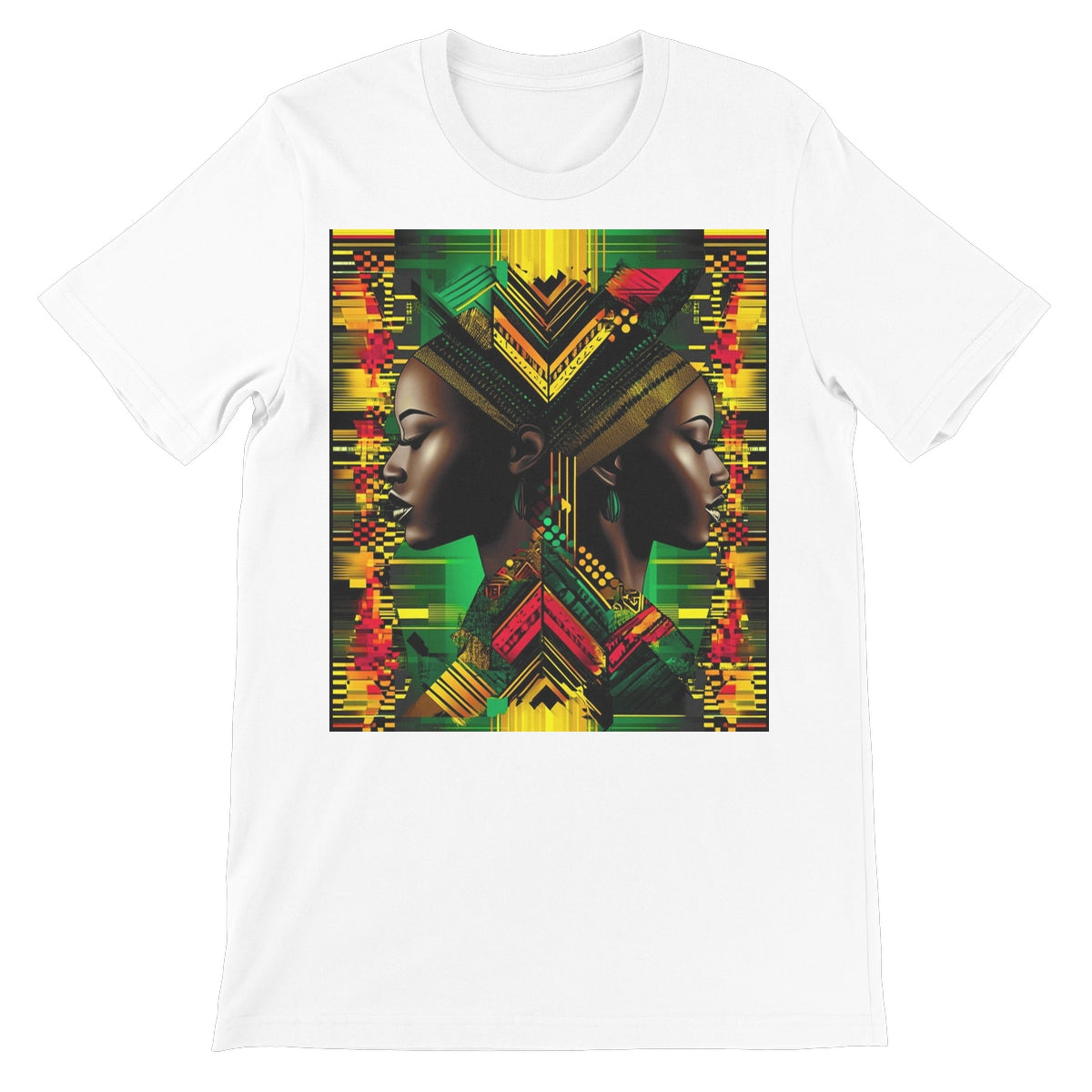 African Print Red Green Yellow Twin Energy  Unisex Short Sleeve T-Shirt - D'Sare