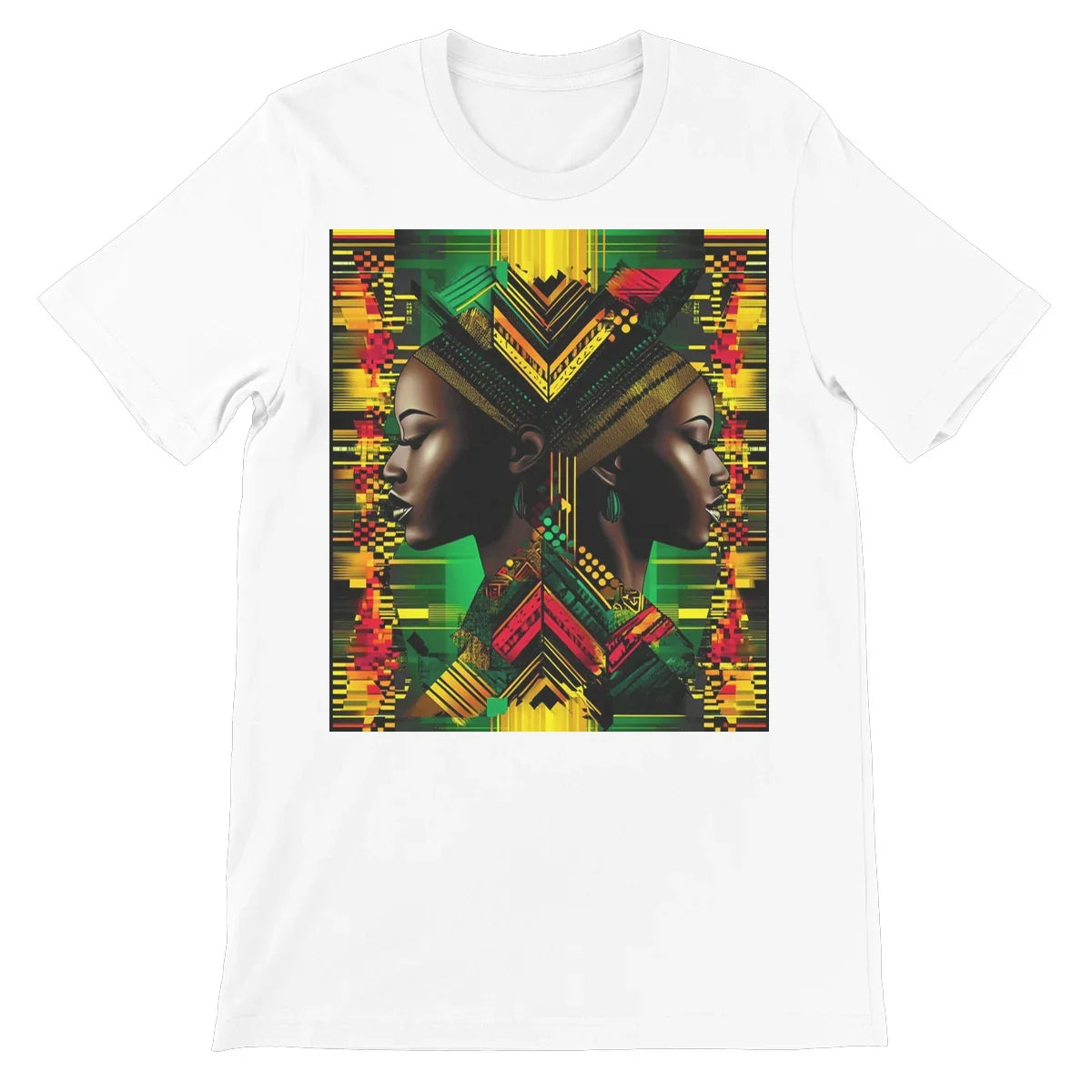 African Print Red Green Yellow Twin Energy  Unisex Short Sleeve T-Shirt - D'Sare