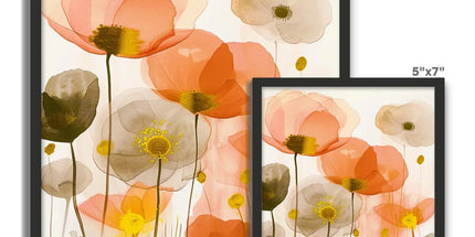 Poppy Echoes Golden Peach Escape Framed Photo Tile by Prodigi