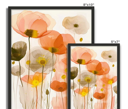 Poppy Echoes Golden Peach Escape  Framed Photo Tile - D'Sare