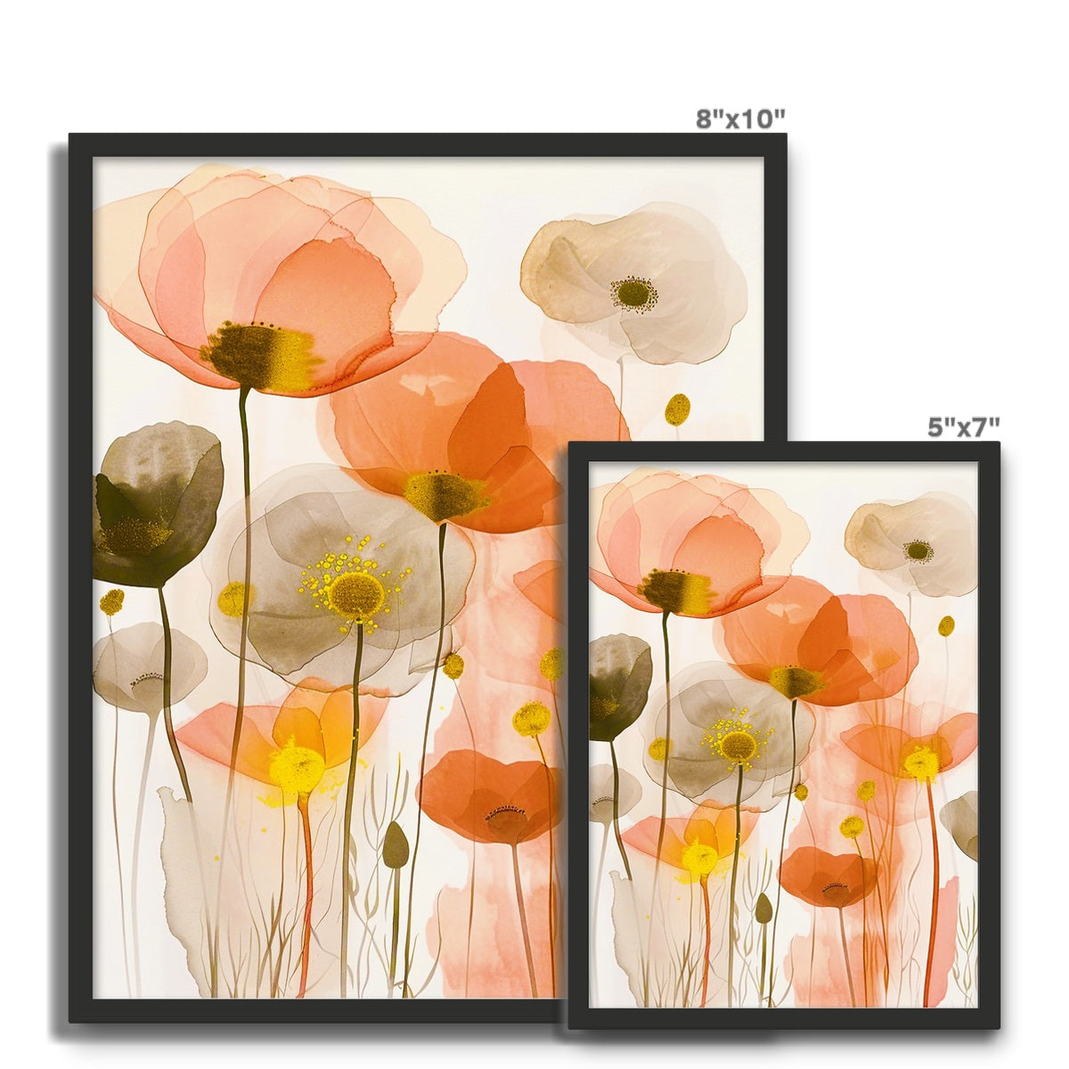 Poppy Echoes Golden Peach Escape  Framed Photo Tile - D'Sare