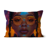 Solar Flare Radiant Soul  Beautiful Black Girl  Cushion
