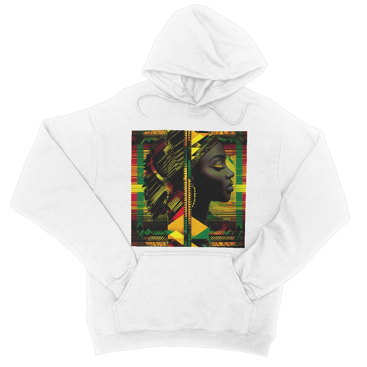 Abstract Red and Green Black Queen Fusion College Hoodie