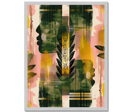 Echos of Duality Golden Pink Reflection Antique Framed Print