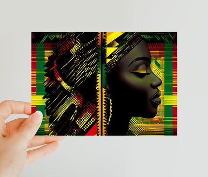 Abstract Red and Green Black Queen Fusion Classic Postcard