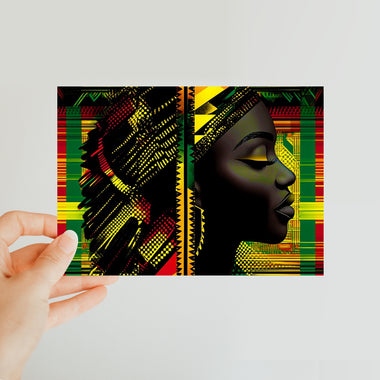 Abstract Red and Green Black Queen Fusion Classic Postcard