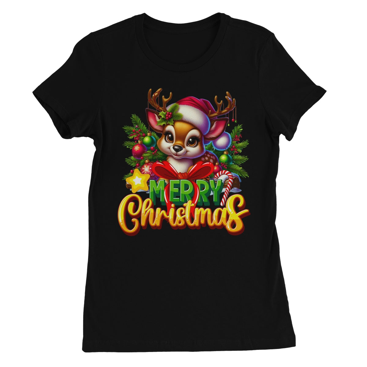 Reindeer Merry Christmas  Women's Favourite T-Shirt