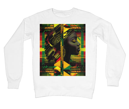 Abstract Red and Green Black Queen Fusion Crew Neck Sweatshirt