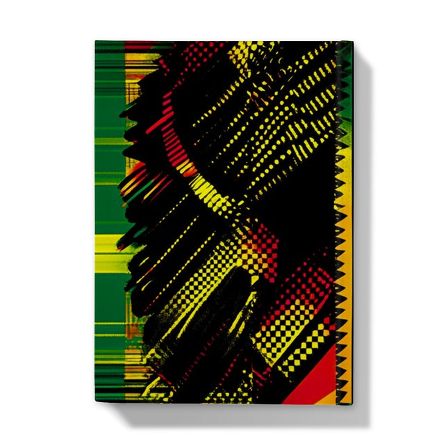 Abstract Red and Green Black Queen Fusion Hardback Journal