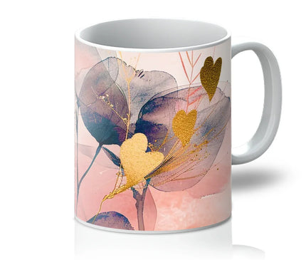 Peachy Blue Golden Flora Escape  Mug - D'Sare