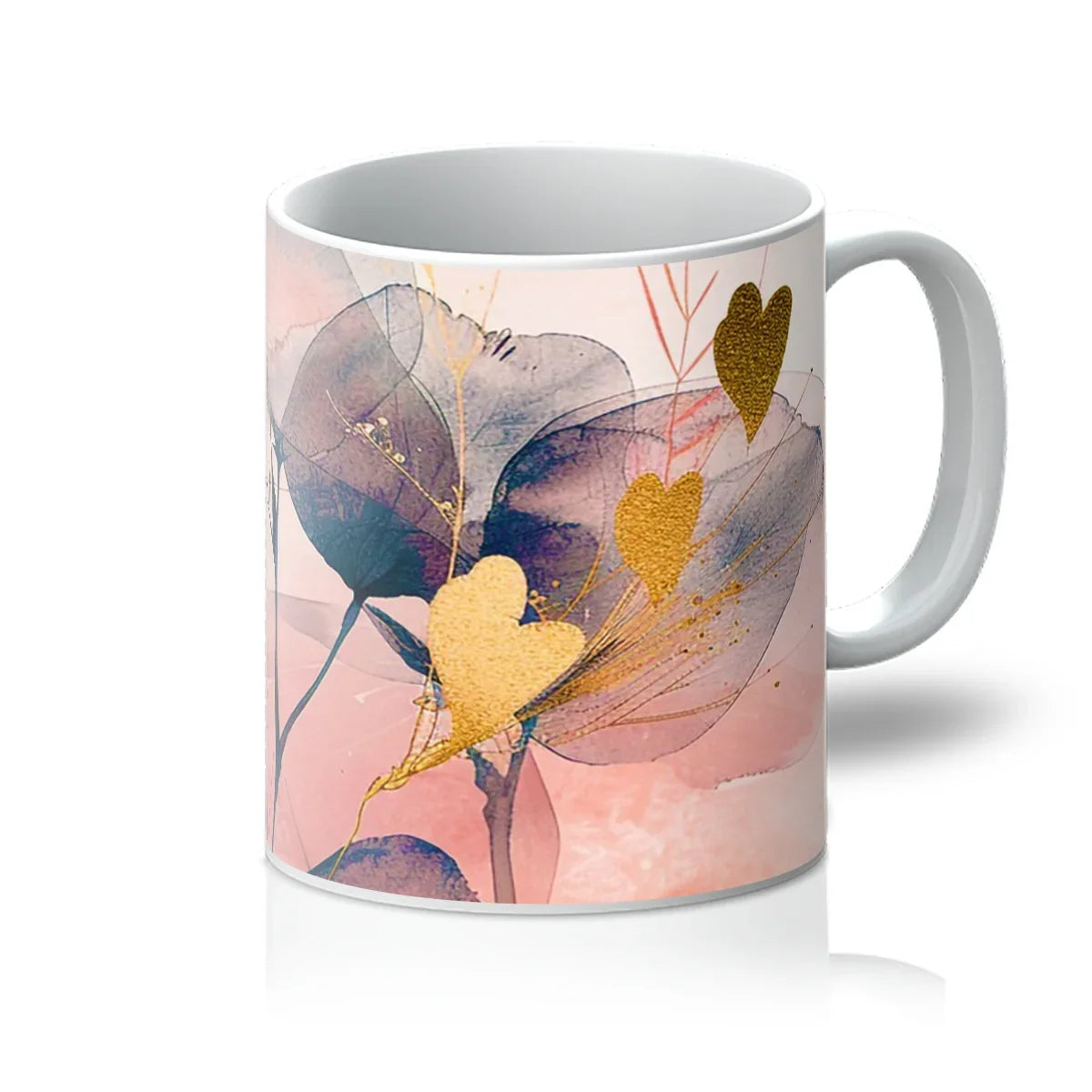 Peachy Blue Golden Flora Escape Mug by Prodigi