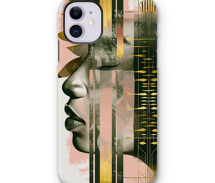 Peach and Gold Abstract Tough Phone Case
