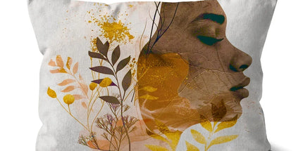 Golden Harmony Silhouette 06 Cushion by Prodigi