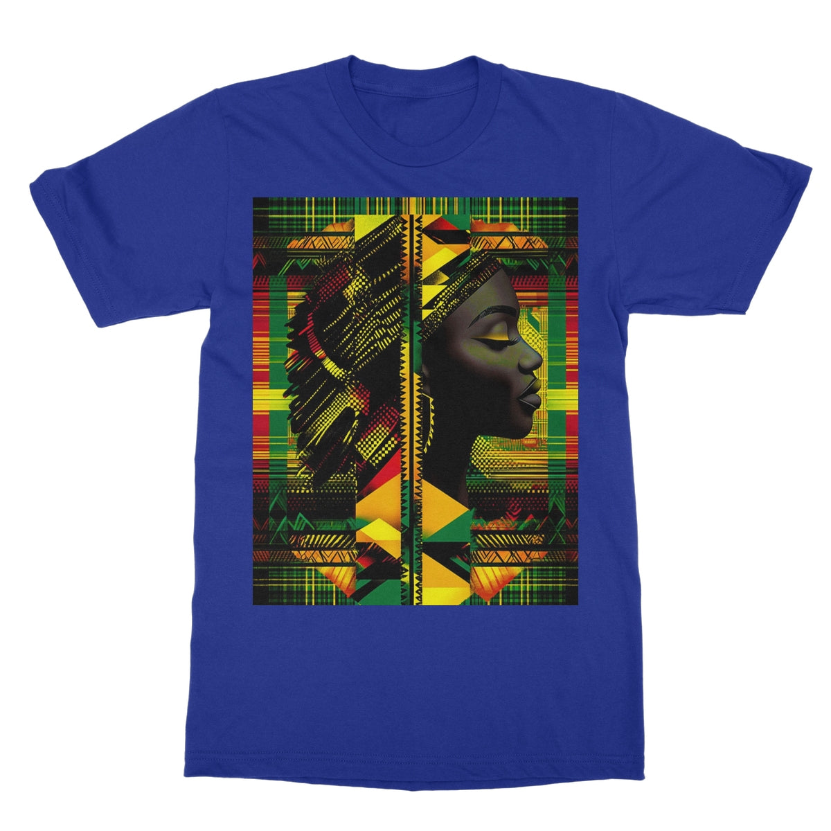 Abstract Red and Green Black Queen Fusion Softstyle T-Shirt