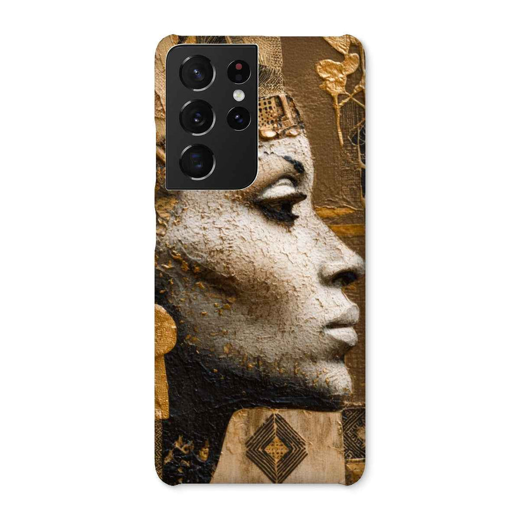 Afrocentric Golden Empress Snap On Phone Case Slim Fit Shatterproof