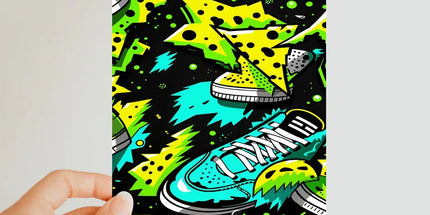 Electric Kicks Art: Urban Pop Art Explosion, Graffiti Classic Postcard by Prodigi