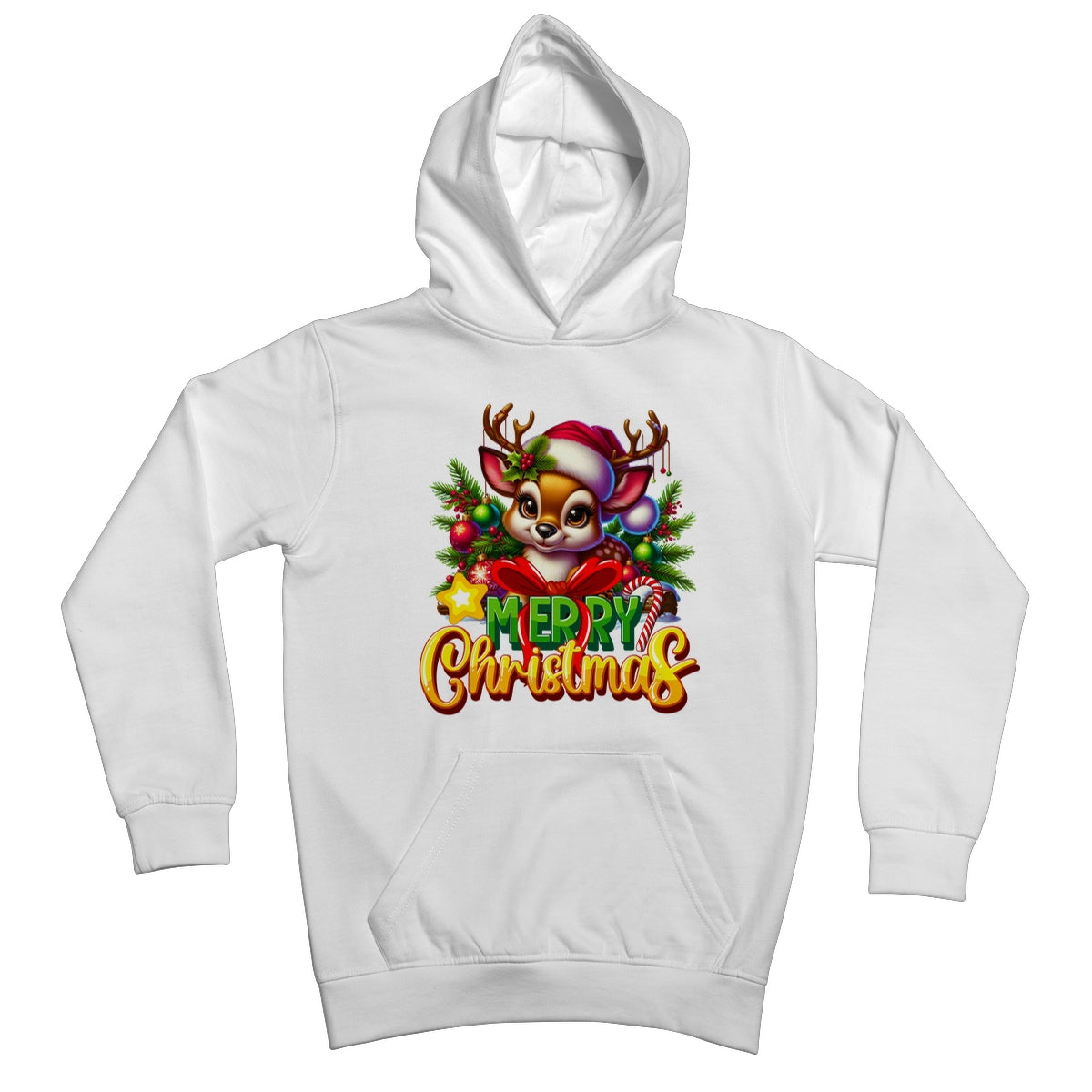 Reindeer Merry Christmas  Kids Hoodie