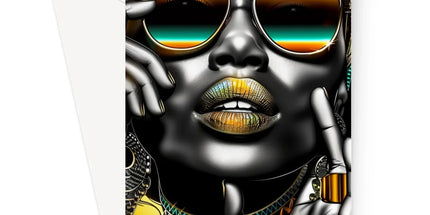 Vibrant Flow Girl Greeting Card by Prodigi