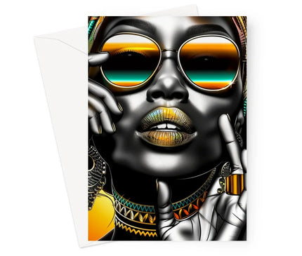 Vibrant Flow Girl Greeting Card - D'Sare