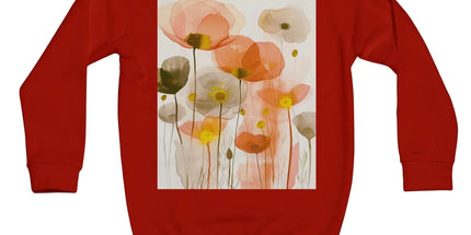 Poppy Echoes Golden Peach Escape Kids Sweatshirt by Prodigi