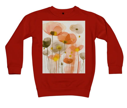 Poppy Echoes Golden Peach Escape  Kids Sweatshirt - D'Sare