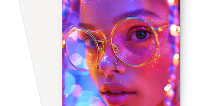 Woman Cosmic Radiance Dreamy Stardust Greeting Card by Prodigi