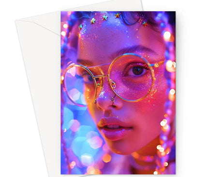 Woman Cosmic Radiance Dreamy Stardust  Greeting Card - D'Sare