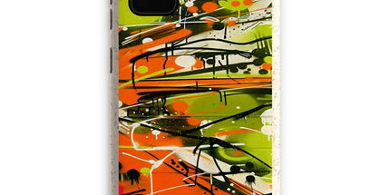 Neon Splatter Symphony: Urban Graffiti Art Eco Phone Case by Prodigi