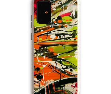 Neon Splatter Symphony: Urban Graffiti Art Eco Phone Case - D'Sare