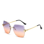 Fashion Oversized Rimless Sunglasses Women Famous Luxury Brand Design Square Sun Glasses For Female