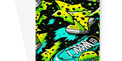 Electric Kicks Art: Urban Pop Art Explosion, Graffiti Greeting Card by Prodigi