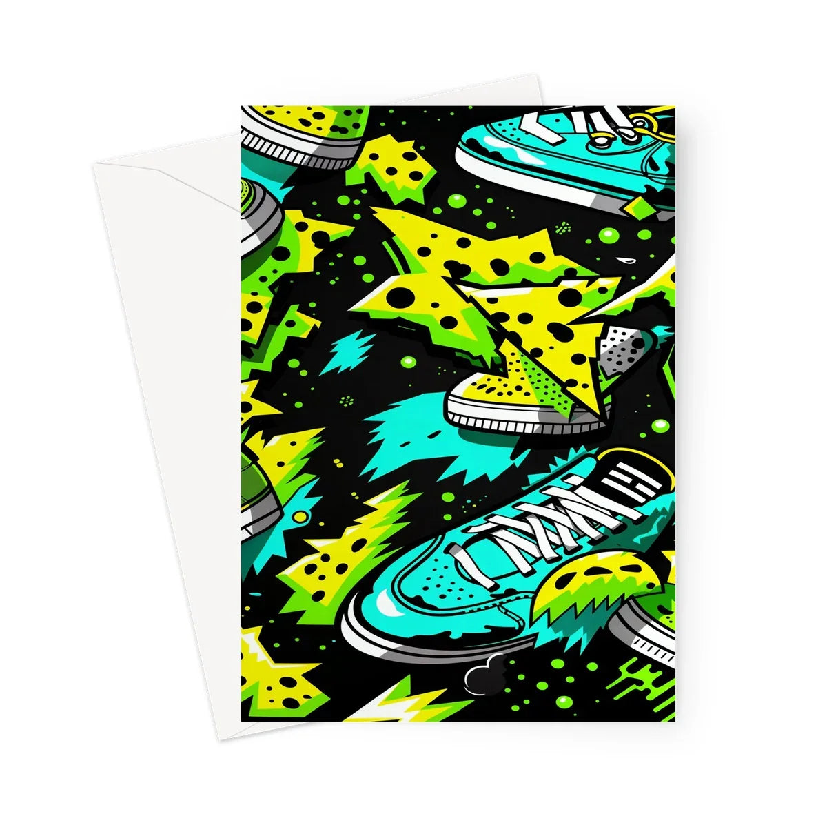 Electric Kicks Art: Urban Pop Art  Explosion, Graffiti  Greeting Card - D'Sare