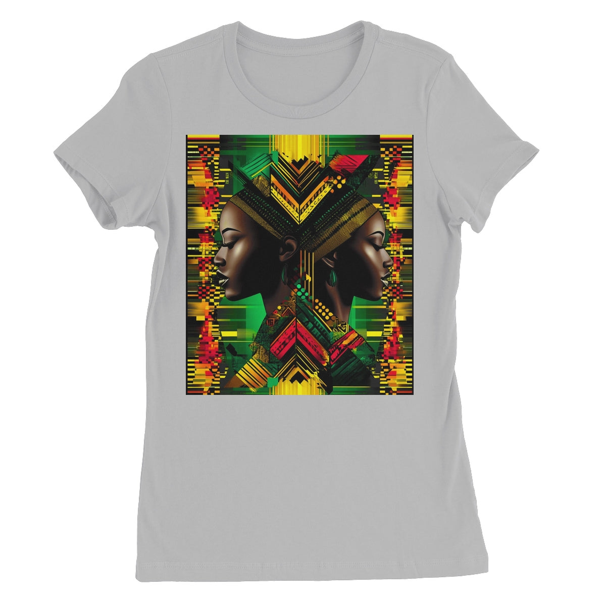 African Print Red Green Yellow Twin Energy  Women's Favourite T-Shirt - D'Sare